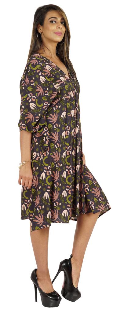 Moomaya Womens Short Kaftan Cover Up Night Dress Kaftan Gown Kimono