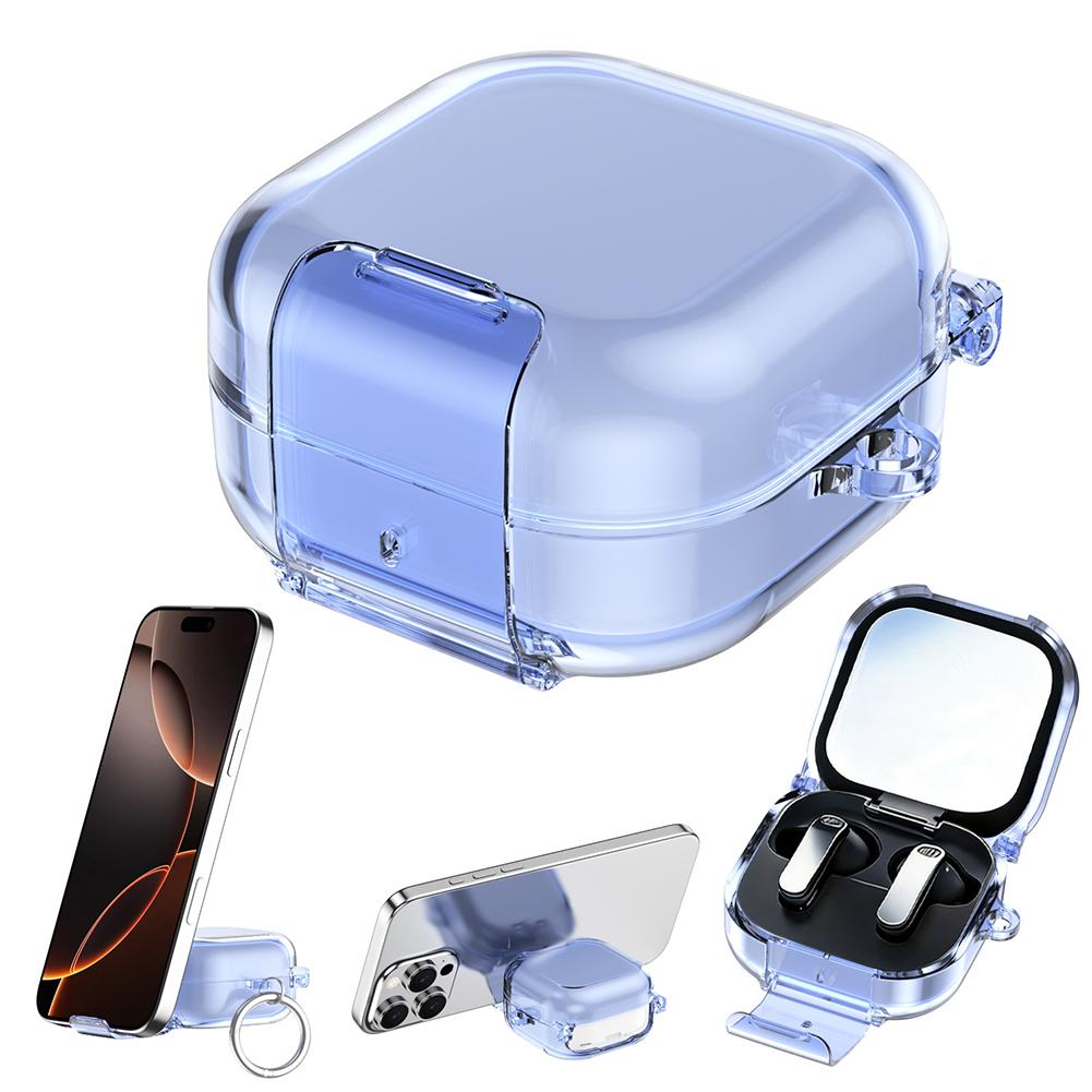 Reinforced PC Protective Cover with Snap-Lock Closure and Hands-Free Viewing Stand for Samsung Buds 4 Buds 4 Pro