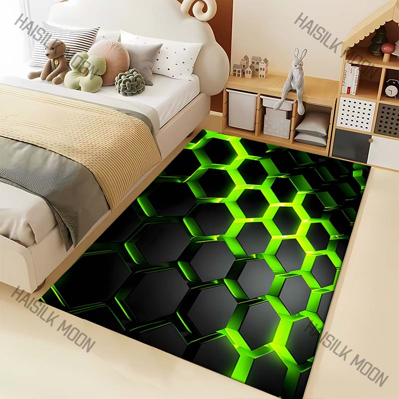 

3D Personalized Honeycomb Grid Pattern Carpet for Living Room Bedroom Bedside Floor Mat Sofa Table Area Rugs Home Decor 40x60cm