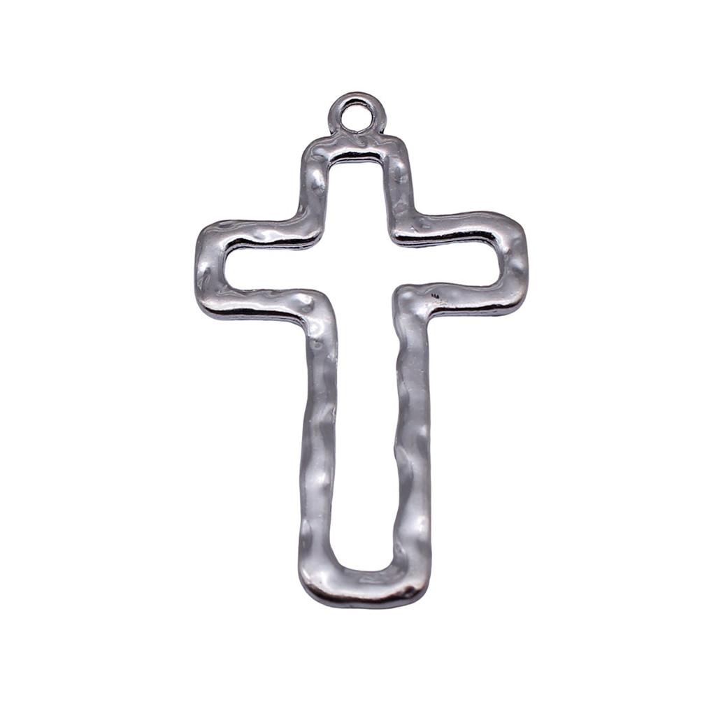 Hollow Cross Charms Multi Color Alloy Pendants For Gothic Christian Jewelry Accessories