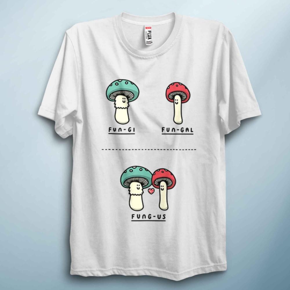 FungUS Cute Couples Mushroom TShirt Funny Love Pun Tee Unisex Cottagecore S