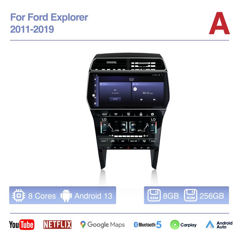 12.3" For Ford Explorer 2011-2019 Car Multimedia Video Player GPS Navigation Radio Android13 8+256G 8Core CarPlay 4G AC Screen