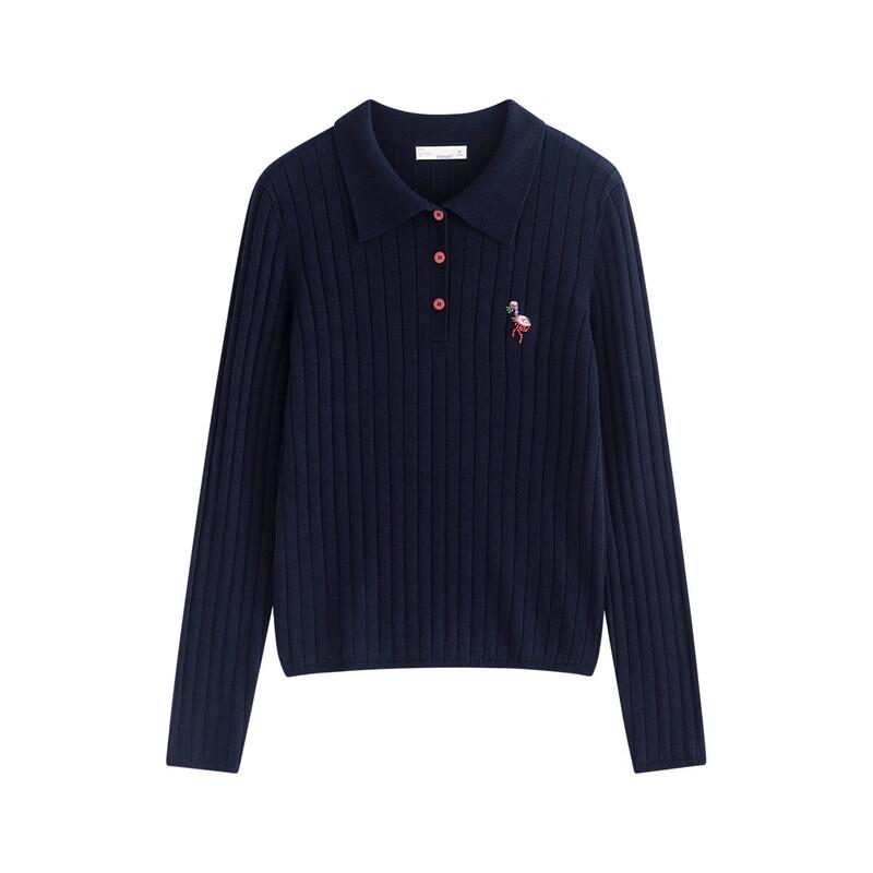 

INMAN Women s Preppy Polo Neck Knit Pullover M