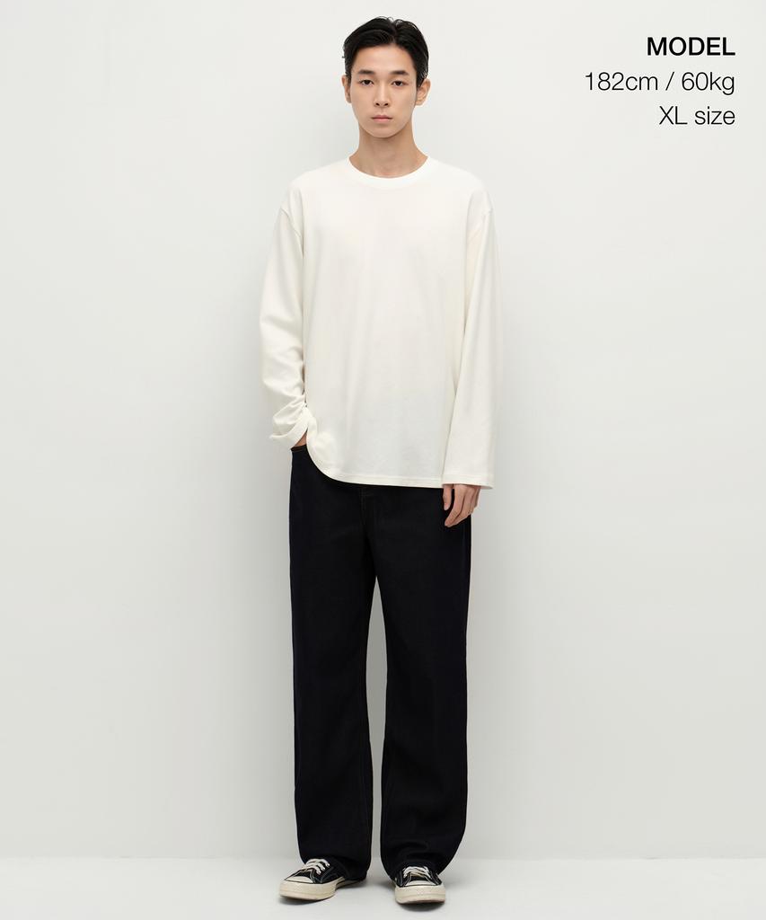 MUSINSA STANDARD [Heat Standard] Crew Neck Long Sleeve T-Shirt [Cream]