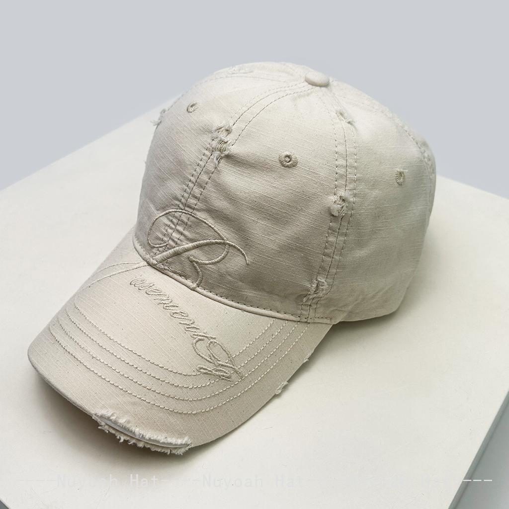 And Women American Vintage Embroidered B Letter Prints Baseball Caps Sun Protection Broken All-Match Personalized Peaked Hats Fashion Street Style