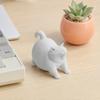 DYS 3D Printed Cute Yawning Chubby Cat Figurine, Black White, Wide Stable Anti-Tipping Base, Desktop Decor for Pet Shop Bedroom & Lover Birthday