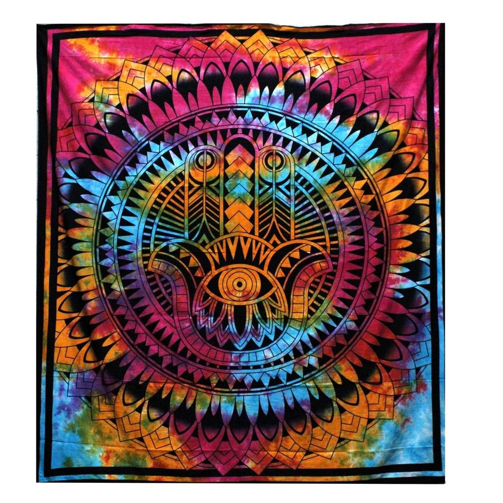 Cotton Bedspread Double Hamsa Wall Hanging