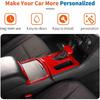 JeCar for Charger Red Interior Trim Kit for Dodge Charger 2015-2022 Gear Shift Panel & Shifter Knob & Cup Holder Panel Trim (4PCS)