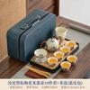 Company business annual meeting travel tea set Ru kiln black pine plum blossom clear rhyme hand grab pot fixed printing gift