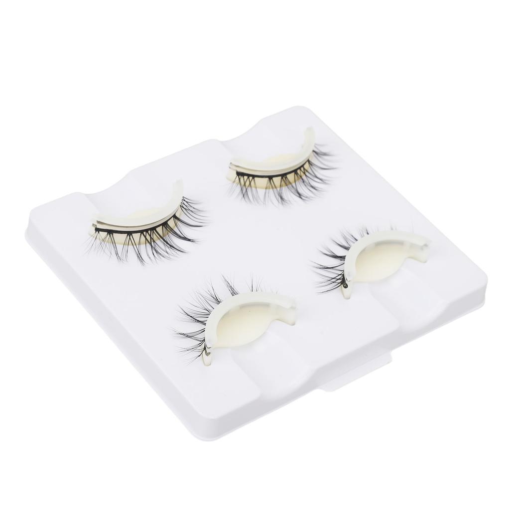 2 Pairs False Eyelashes Natural Dense Reusable Self Adhesive Faux Eyelashes 3D False Eyelashes for Home Beauty Salons
