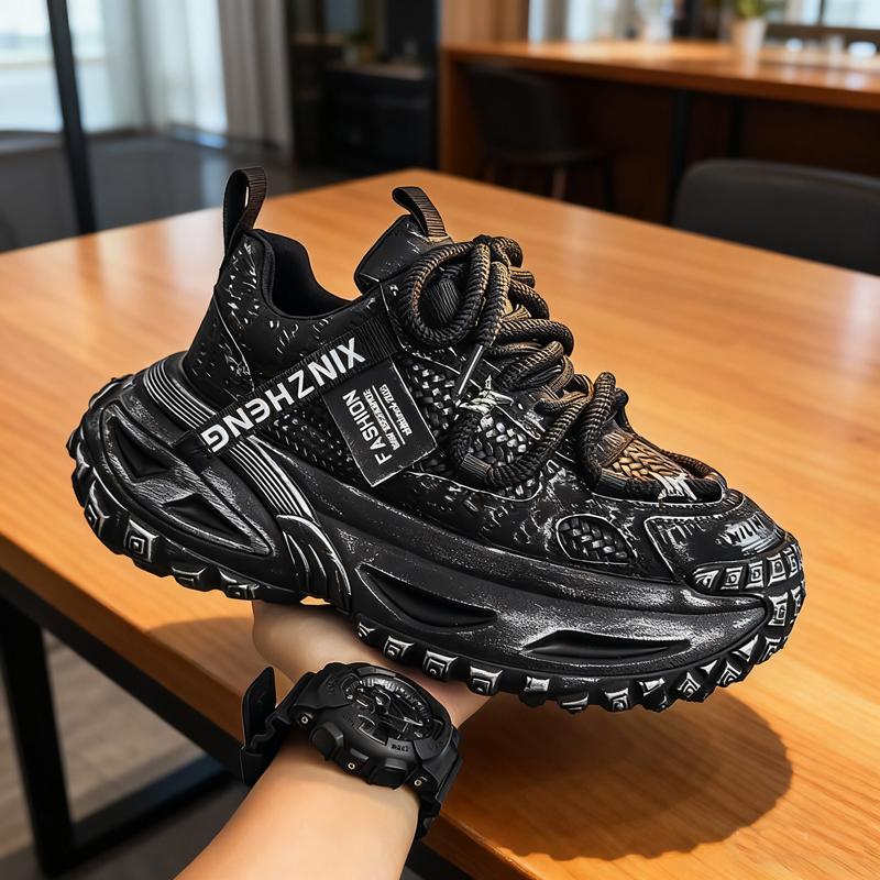 Herren klobige Sneaker lässig leicht vier Jahreszeiten atmungsaktiv weiche Sohle Outdoor Rennlauf Laufschuhe Student Geschwindigkeits Sportschuh