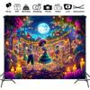 2D Mexican Day of the Dead Backdrop Dancing Skeleton Photo Booth Background