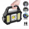 2pcs 8000LM USB Rechargeable Flashlight Waterproof 6 Gear COB/LED Torch Light Portable Powerful Lantern Solar Light For Home Camping Hiking
