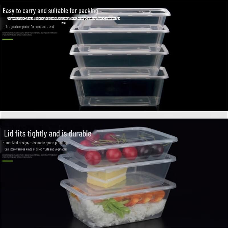 Disposable Square Plastic Takeaway Food Containers