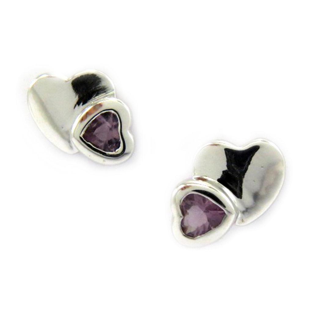 Altesse [G6920] - Boucles Argent 'Love Sweet Love' violet