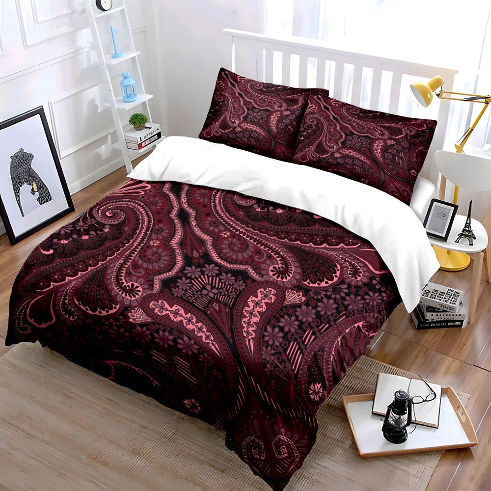 Floral Paisley Design Set Bedding Duvet Cover Set Duvet Cover Pillowcases  (1*Duvet Cover 2*Pillowcases, without duvet insert)