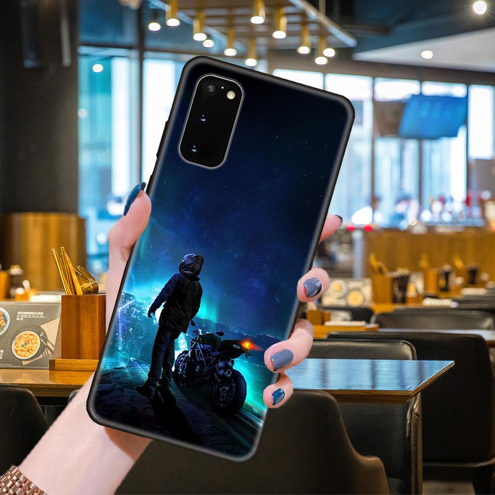 Telefonkasten für SamSung Galaxy S Note 21 20 10 9 8 7 6 Plus Edge E Lite Ultra Schwarz Cover Wasserdicht 3D Coque Moto Motorrad