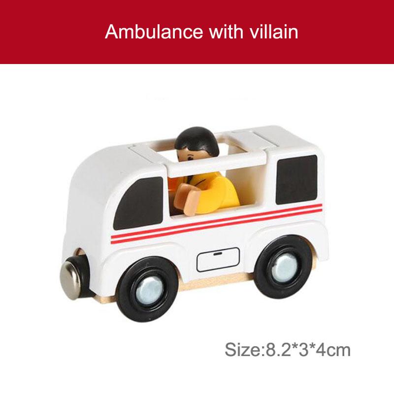 Wooden Magnetic Train Car Locomotive Toy Wood Railway Car Accessories Toys for Kids Gifts Fit Wood Biro Thomas Tracks