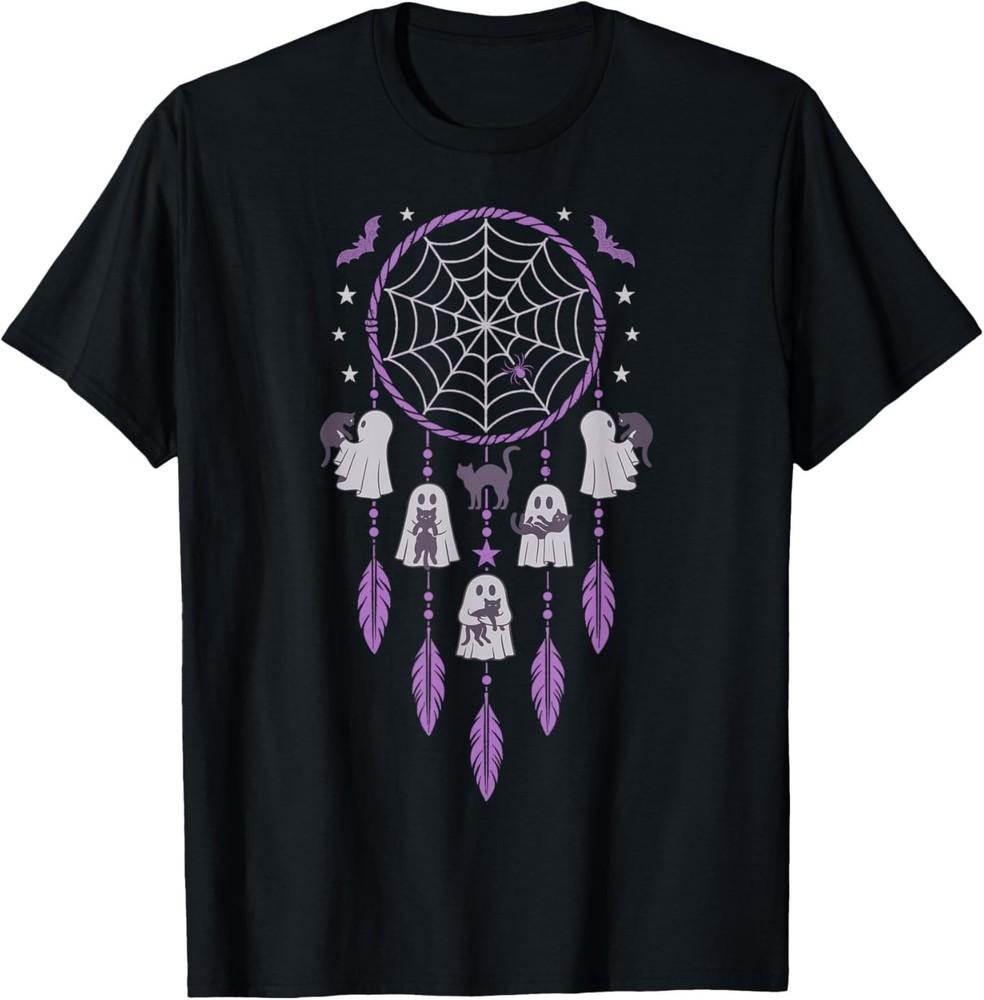 

Ghosts Holding Black Cats Halloween Vintage Dreamcatcher T-Shirt 3XL