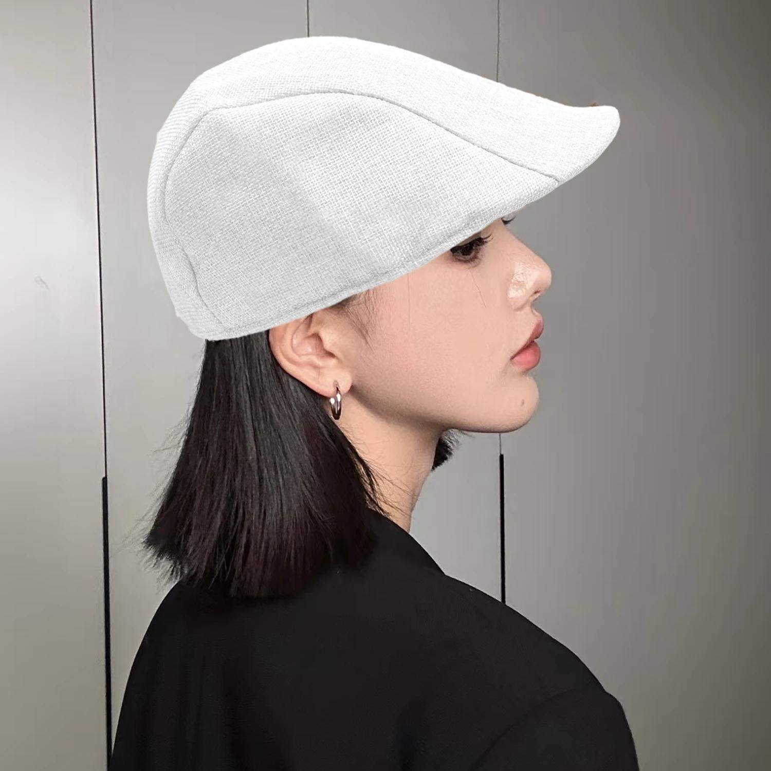 

2026 Fashion Men Berets Cotton Solid Color Casual Beanie Retro Autumn Winter Forward Cap Windproof Driver Women Hats Decoration