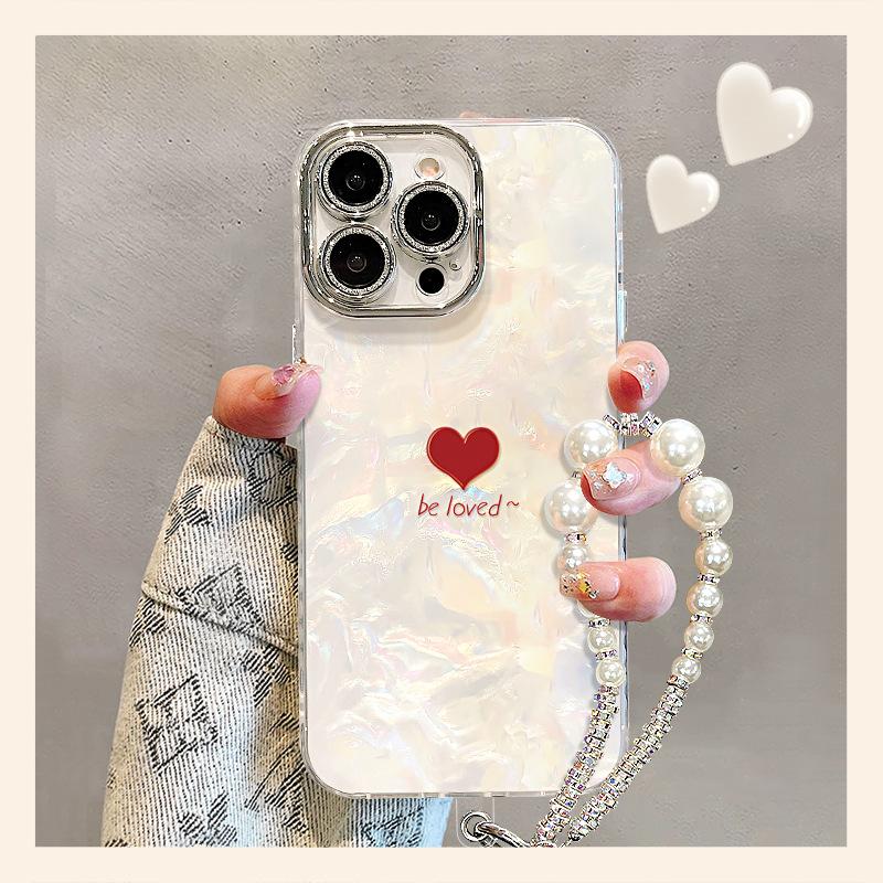 Simple Love Bracelet Knot Suitable for 17promax Mobile Phone Case Iphone16 Light Luxury Premium 15 Shell Pattern 14 Women