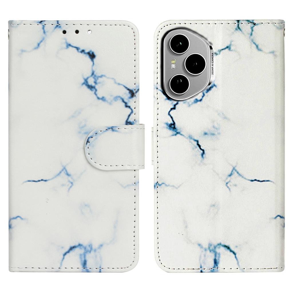 For Honor 400 Pro 5G (Global) Stand Case Marble Painted Folio Flip Leather Wallet Phone Cover
