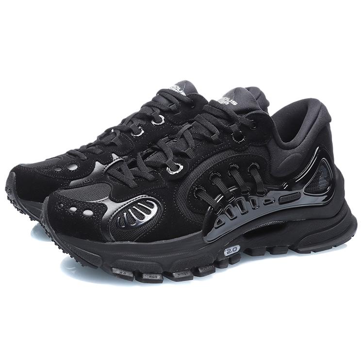Li Ning Cushioning Slip Resistant Abrasion Resistant Breathable Lightweight Low top Sports Casual Shoes Women's Black ARHR092-1
