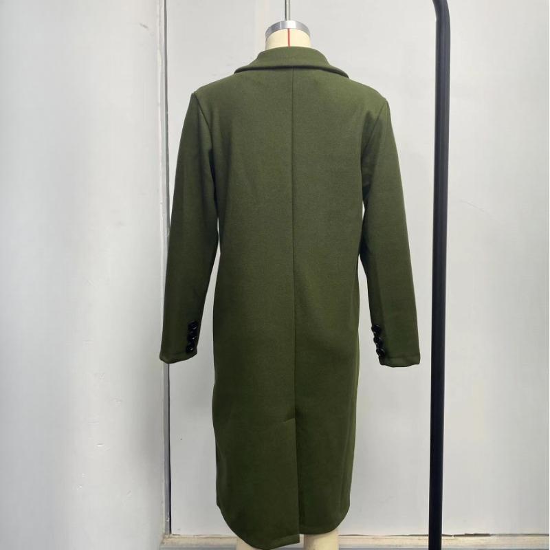 Women's Vintage Casual lattice Print Autumn Winter Long Sleeve POLO Neck Jackets & Coats