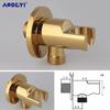 Brass Wall Mounted Hand Held Shower Holder Shower Bracket & Hose Connector Wall Elbow Unit Spout Water Inlet Angle Valve