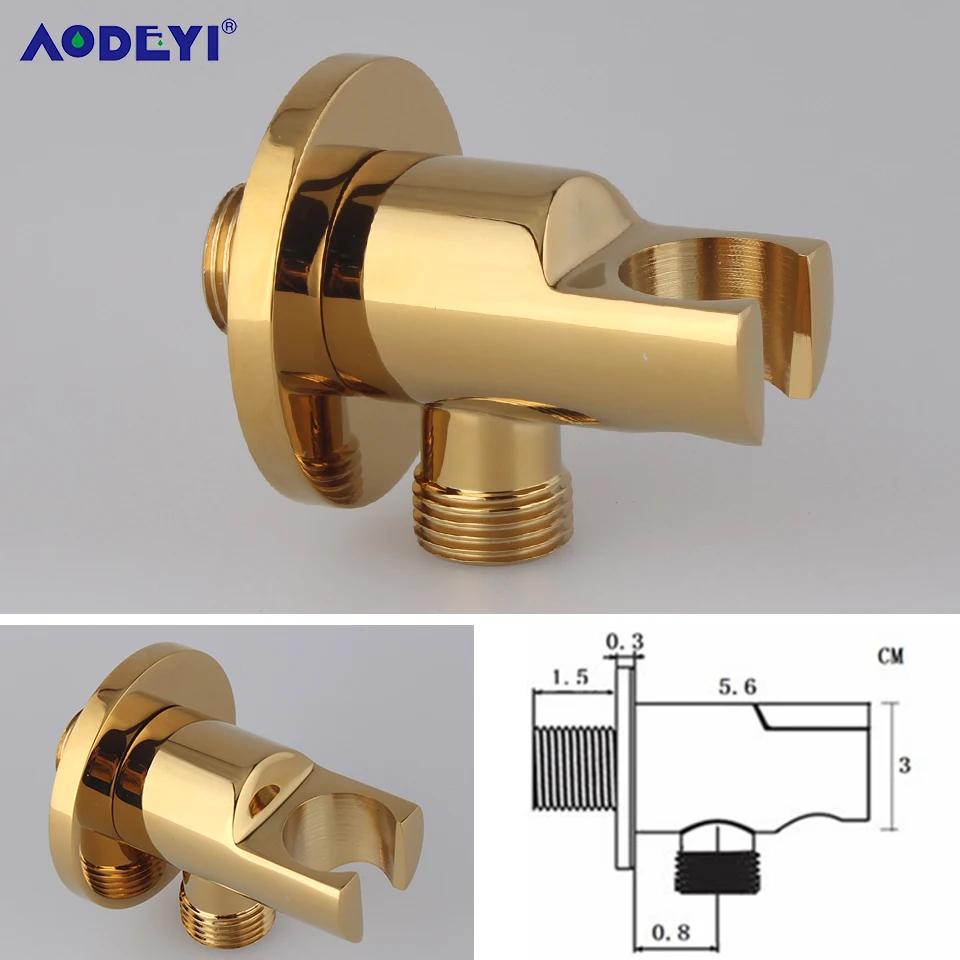 Brass Wall Mounted Hand Held Shower Holder Shower Bracket & Hose Connector Wall Elbow Unit Spout Water Inlet Angle Valve