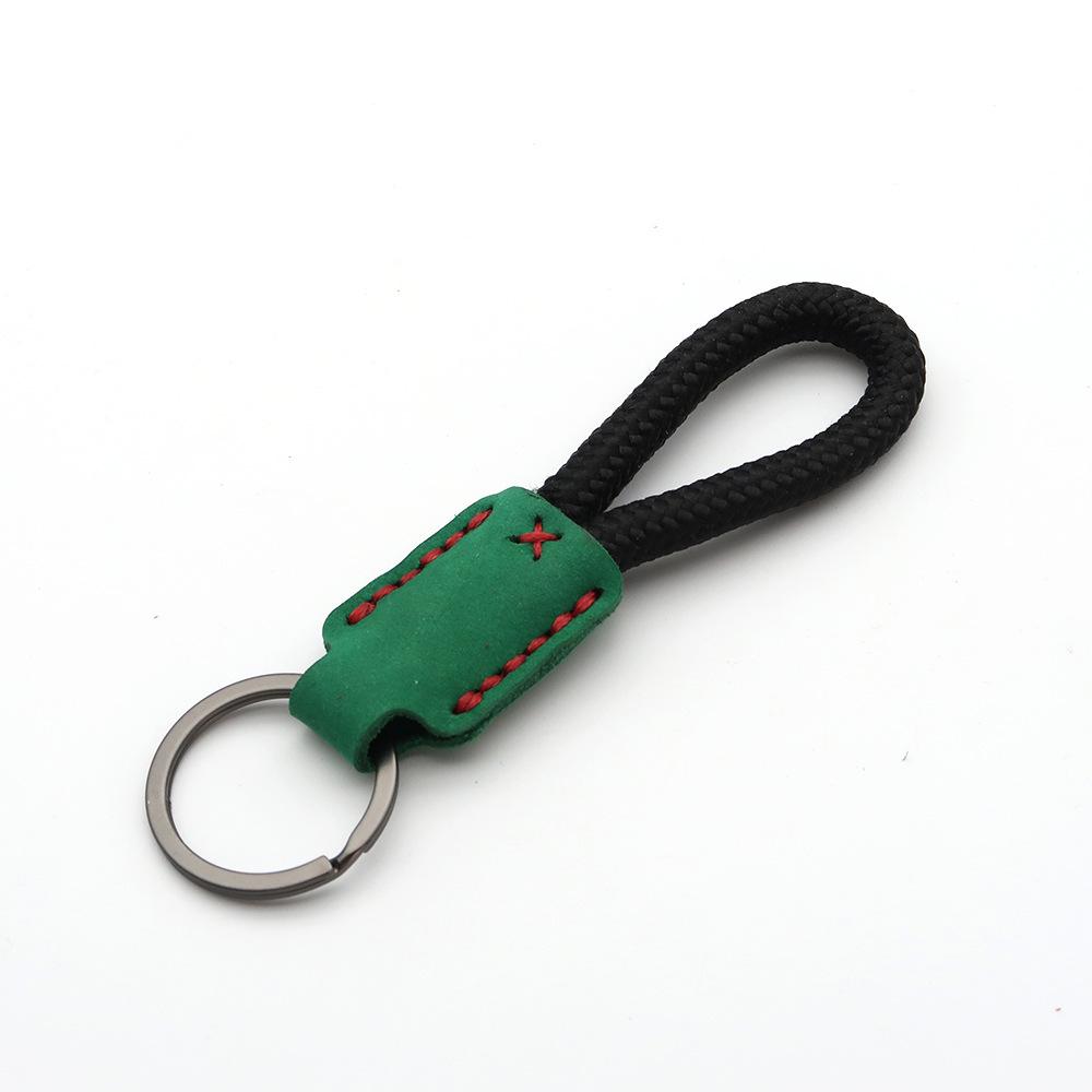 Handmade Genuine Leather Key Chain Pendant - Frosted Leather, Multifunctional Lanyard, Creative Design Key Ring