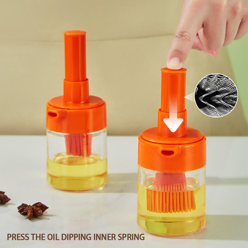 2 In 1 Oil Bottle With Silicone Brush For Barbecue Baking Kitchen Tool