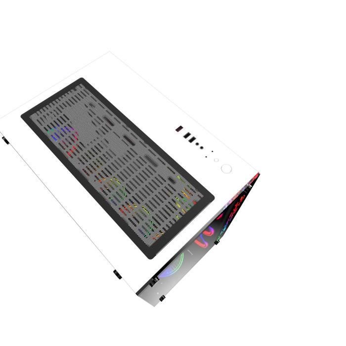 Mred - boîtier pc gamer atx - blanc rgb crystal sea