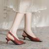 Niche design sense high heels women's metal head summer new kitten heel comfortable wear with skirt versatile sandals