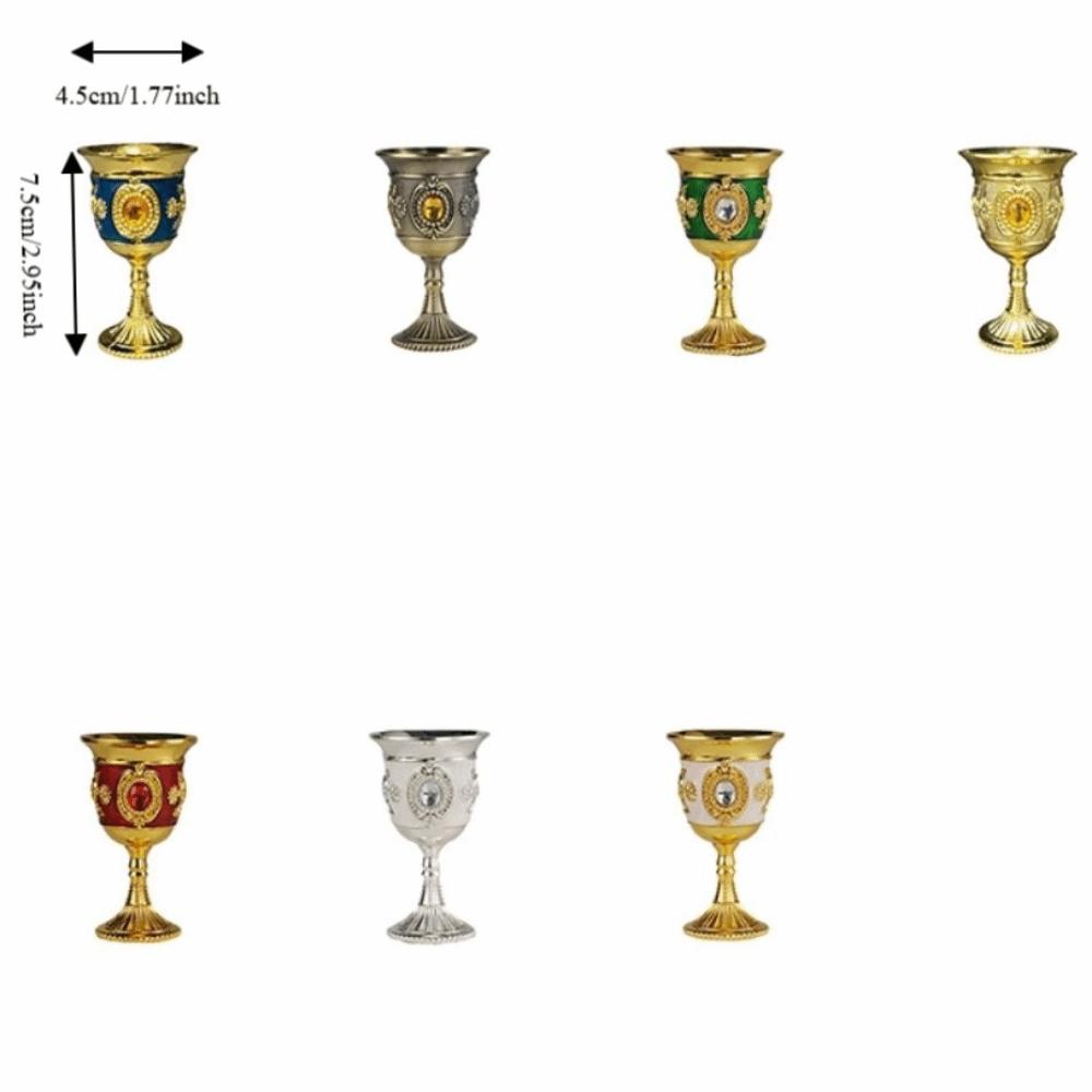 Zinc Zinc Zinc Alloy Spirits Cup Vintage Small Drinking Cup Elegant Medieval Rose Embossed Goblet  Gift