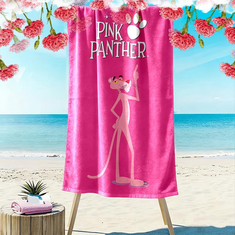 Pink Panther Print Strandtuch, Großes Weiches Schnelltrocknendes Handtuch für Strand Camping Schwimmen