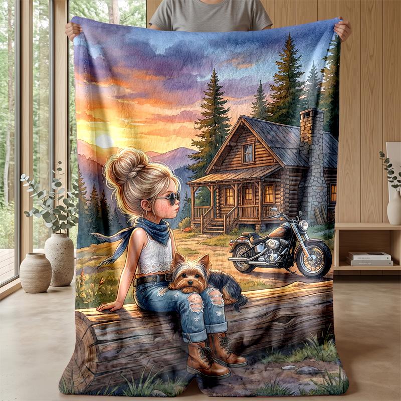 Bulldog Floral Pattern Blanket Personalized Name Flannel Blanket Soft Cozy Plush Throw for Sofa Bed Lightweight Home Decor