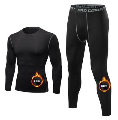Compression Wear Thermal Underwear Running Long Sleeve and [XiXiV] Men's Set, Fleece-Lined, [Sweat-Wicking, Quick-Drying, Cold-Weather Protection],