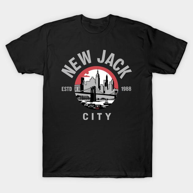 

Men Black Print T-shirt New-Jack-City No-Cut Transfer Paper Print Cotton Tshirt 2XL чорний