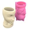 Girl Plant Flower Pot Mould Face Holding Girl Silicone Mold Succulent Planter Epoxy Resin Mold Garden Figurines Outdoor