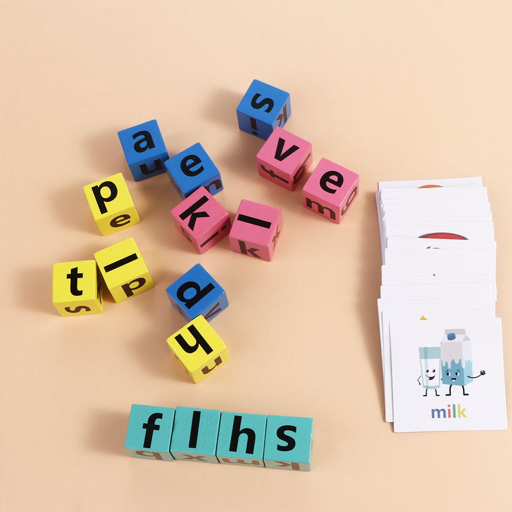 Game Letter Learning Alphabet Spelling Game Letter Spelling Block Puzzle Game English Words Card