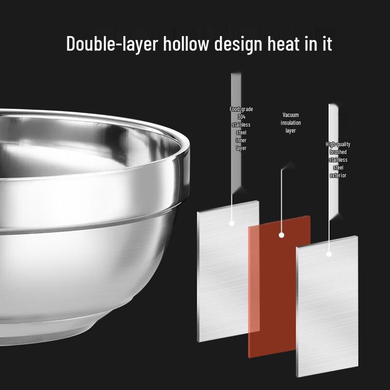 Yingbang Double-Layer Insulated 304 Stainless Steel Rice Bowl