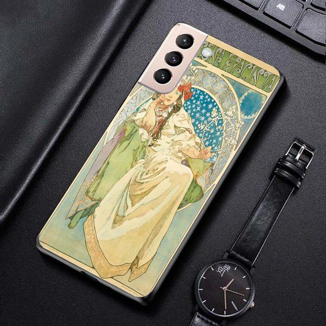Etui na Samsung Galaxy S21 S20 S10 S9 S8 Plus Ultra 5g S10lite S10e S7edge S20 S21 Fe Etui Plakat Artystyczny Alphonse Mucha Slim