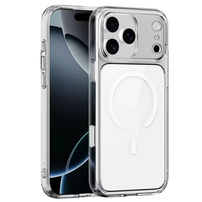 Luxury Magnetic Magsafe Phone Case For iPhone 17 Pro Max 17Air 17Pro 17 Transparent With Camera Button Wireless charging Cover