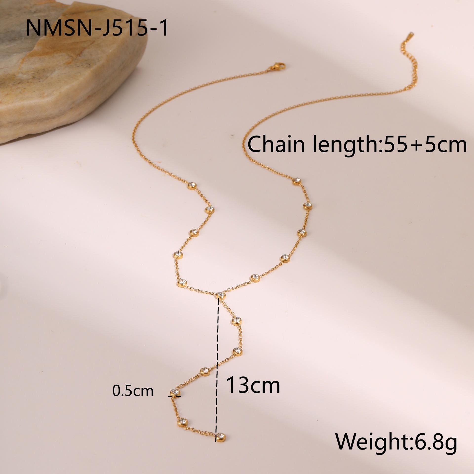 GEMCHIC Women s Long Tassel Zircon Stainless Steel Y-Shaped Necklace Fashion Chain Pendant for Daily Life