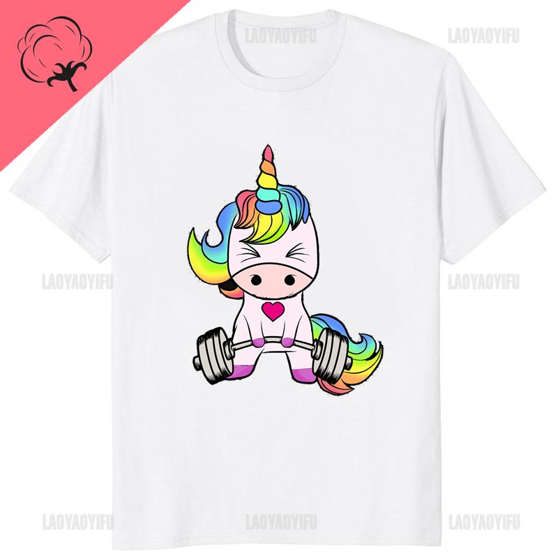 GYM Muscle Training Crossfit Rainbow Horse Tshirt Zombie Deadlift Weightlifting Halloween Fitnes Man Clothes Bodybuilding Tees