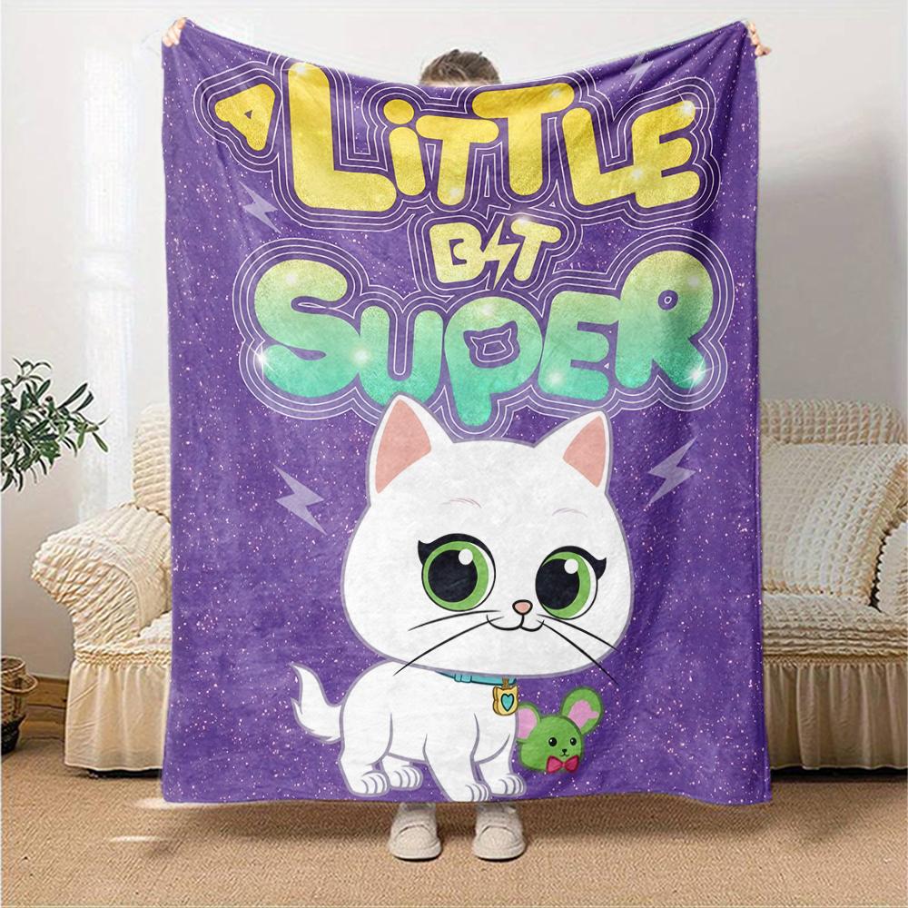 1pc Super Kitties Adventures1 Blanket, Gift, for Men and Women, Soft Blanket, Good for Sofa Bed Couch Travel, Lightweight Flannel Blanket