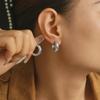 Francuskie Retro Kolczyki Gwiazdki z Mikro-Diamentami: Kolczyki ze stali tytanowej 18K