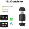 Mini Wireless Carplay Adapter USB&Type-C Dual Interface Carplay Dongle Wired Carplay Android Auto To Wireless Smart Mini Box
