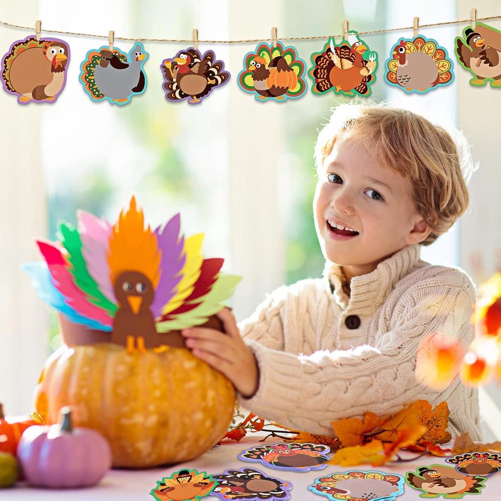 45 Pads 900 Sheets Thanksgiving Sticky Notes Turkey Self Sticky Memo Pads Adhesive Cute Sticky Notes Self Stick Pads for Office School Classroom